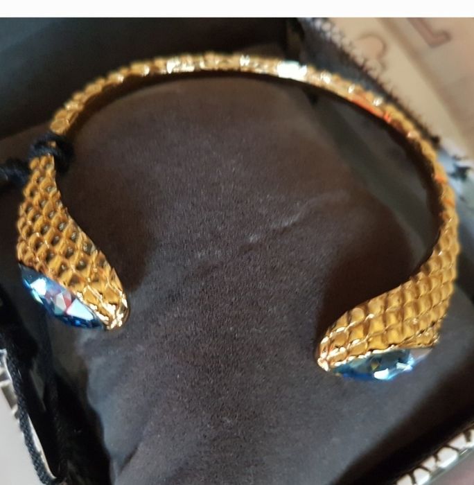 Just Cavalli дамска позлатена гривна със сини топази
