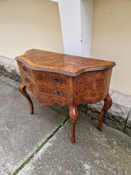 Прекрасен антикварен френски скрин шкаф масив интарзия