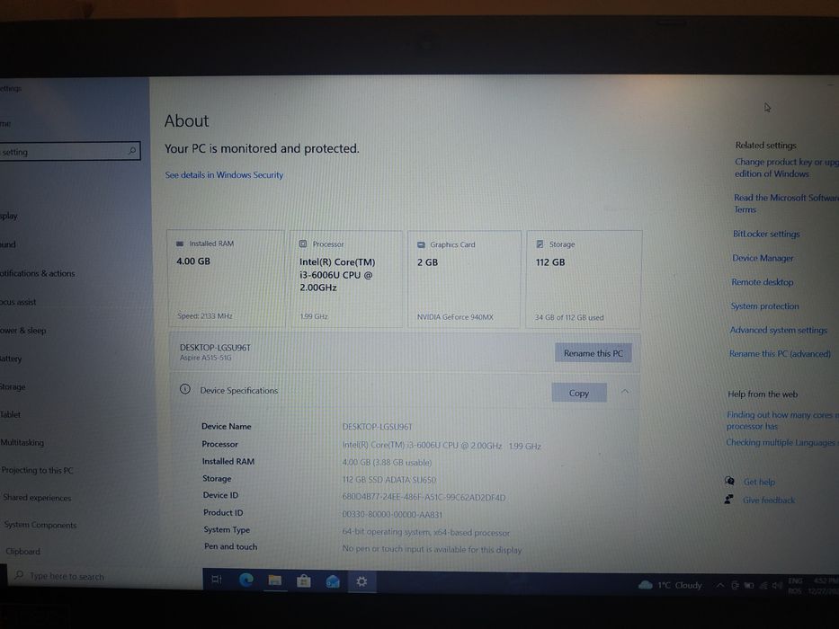 Laptop Acer Aspire, Timișoara