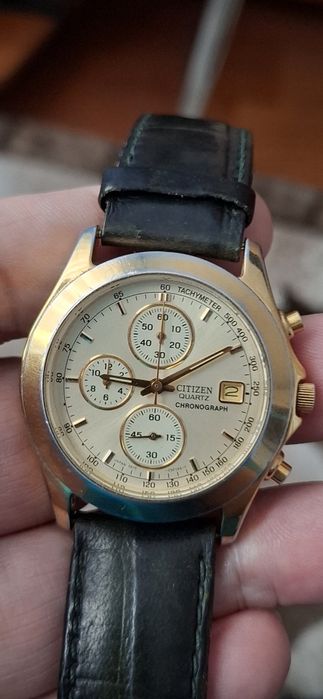 CITIZEN japan cu baterie și curea originală din piele.