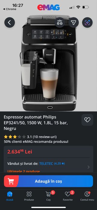 Espresor Cafea Philips EP3241/50