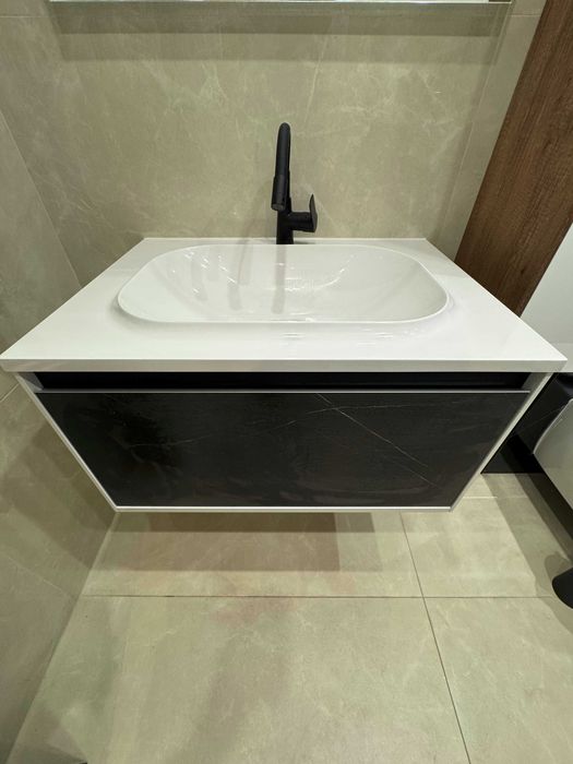 Mивка с долен шкаф Kolpasan Pandora 75 Black Stone