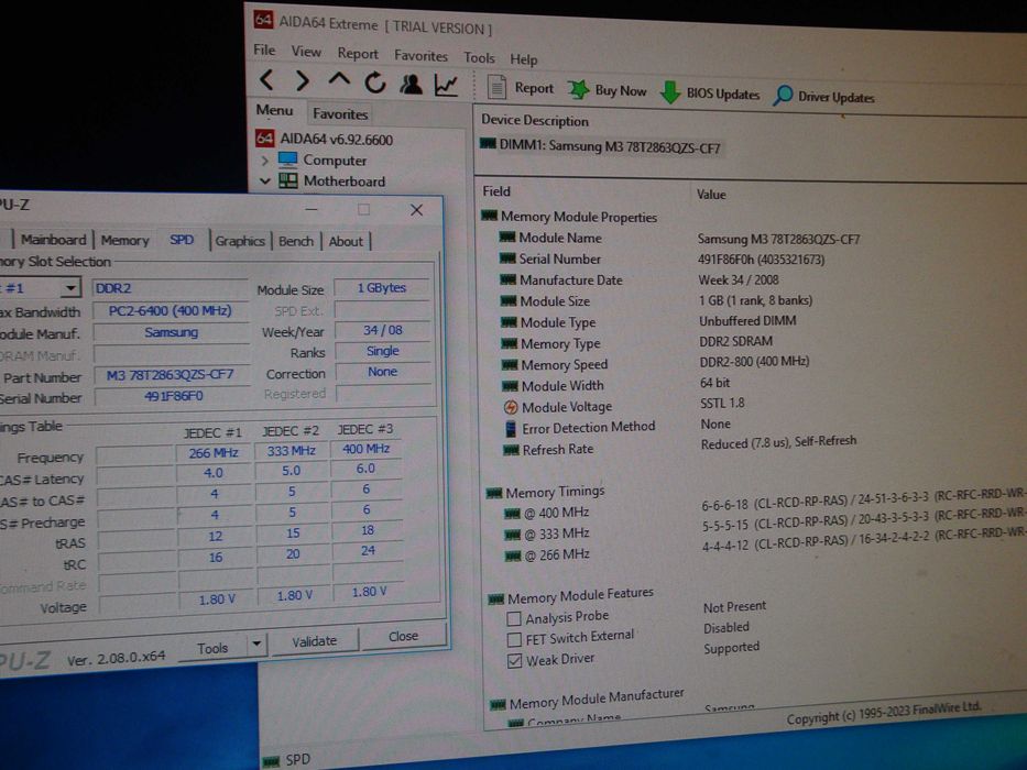 memorie ram ddr2 1gb samsung 800 mhz pc2 6400