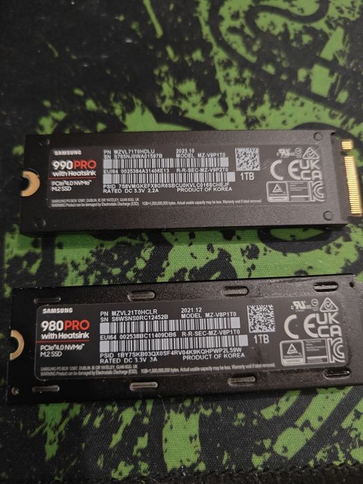 Samsung  980, 990 Pro 1Tb NVMe SSD