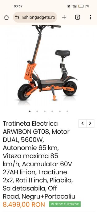 Sigilata 85km/h Trotineta electrica foarte puternica 5600W dual motor