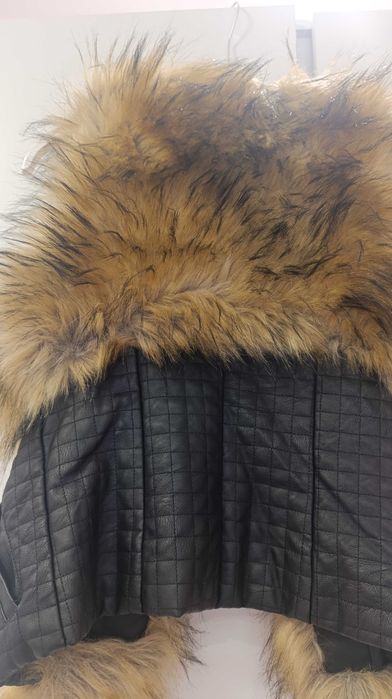 Дамски елек кожа и пух