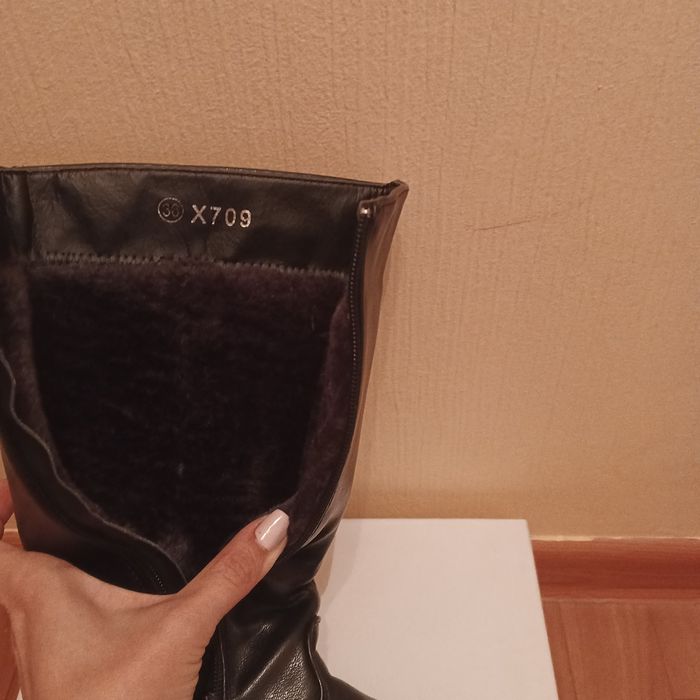 Сапоги  кожанные