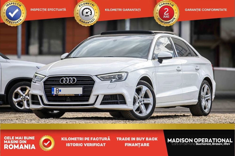 Audi A3 DSG Pilot Automat Pano 204 cai Scaune electrice Piele neagra 17'