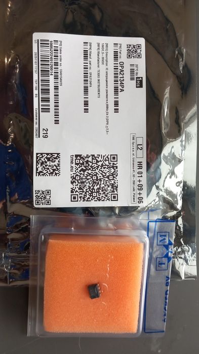 Операционен усилвател ОУ.  OPA2134 Texas Instruments