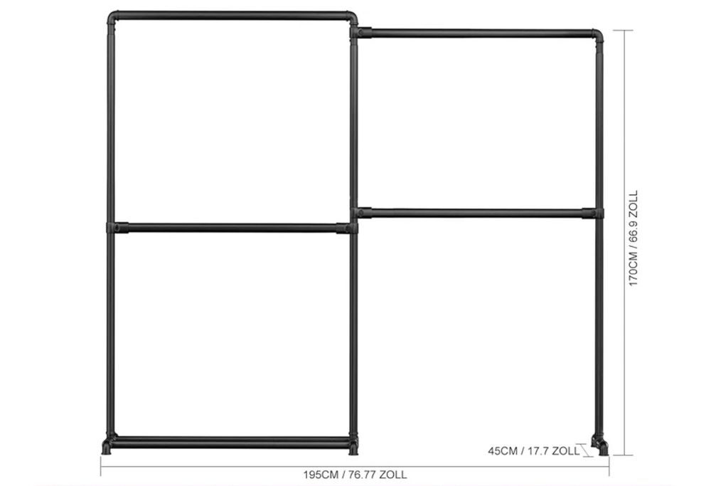 Suport de haine rezistent cu brațe laterale pliabile la 360o