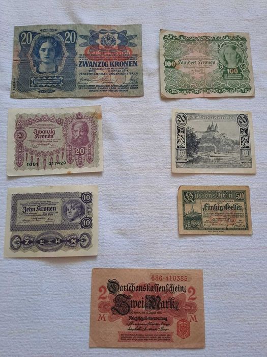 bancnote kronen heller mark