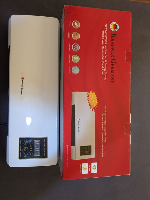 Mini aer conditionat cu ventilator 2 in 1, 55 cm, Rece/Cald, 16 - 40 grade, 1800W  cu telecomanda  Alb