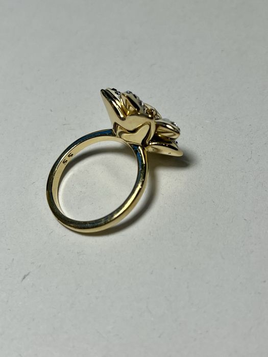 Swarovski Rare Flower Ring - Swan Logo - Gold Plated