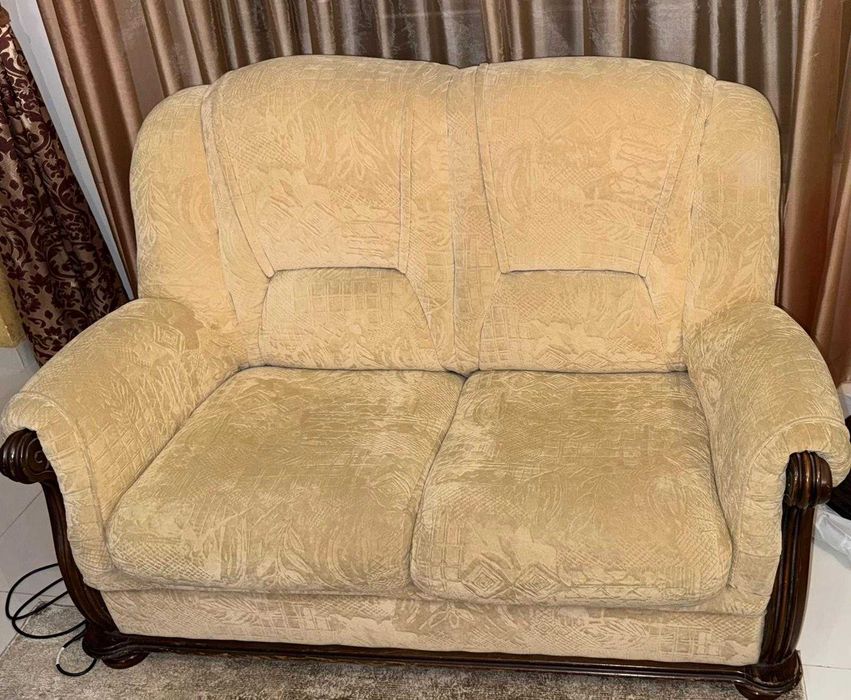 Canapele si fotoliu Vintage din lemn masiv