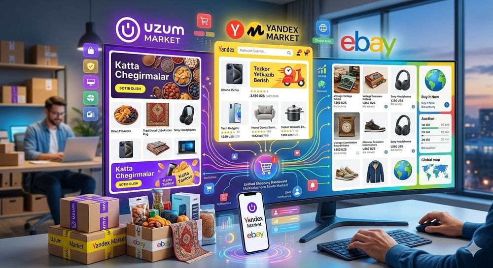 Uzum market, yandex market kabi online savdo platformalari yaratish