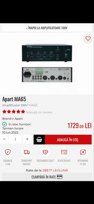 Amplificator Mixer Audio Apart MA65 statie