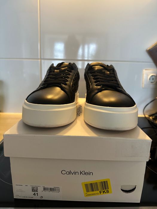 Мъжки кожени кецове Calvin Klein №41 – оригинални, почти нови