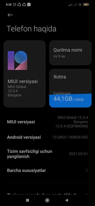 Mi 9 se satiladi pamyat 6/128