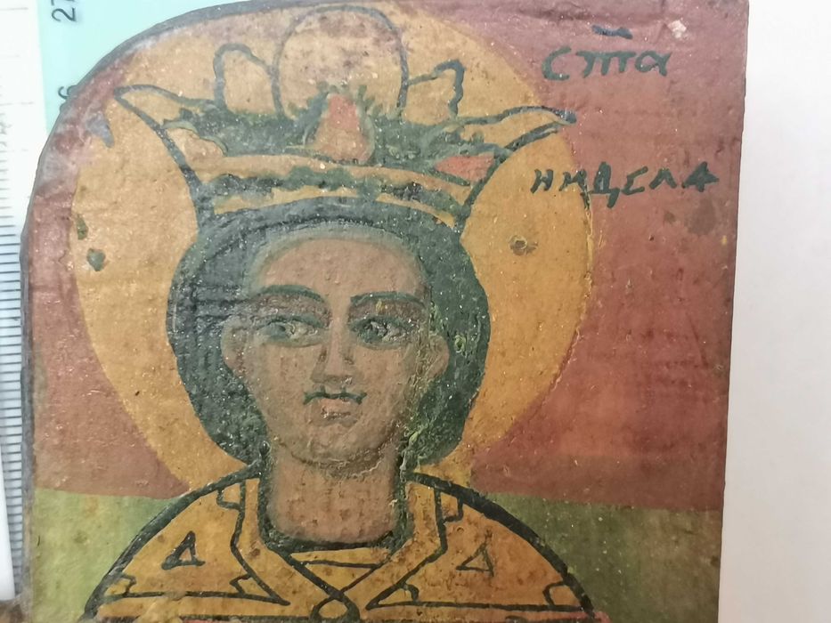 старинна икона триптих на 200 год.-19 век.-изключително добре запазена