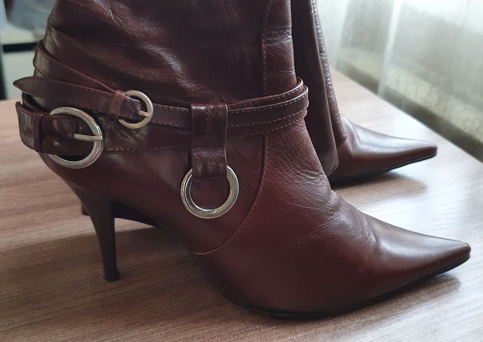 Сапоги осенние-весенние кожаные