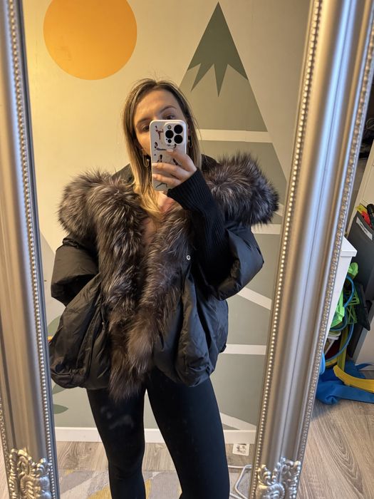 Geaca din puf cu blana naturala