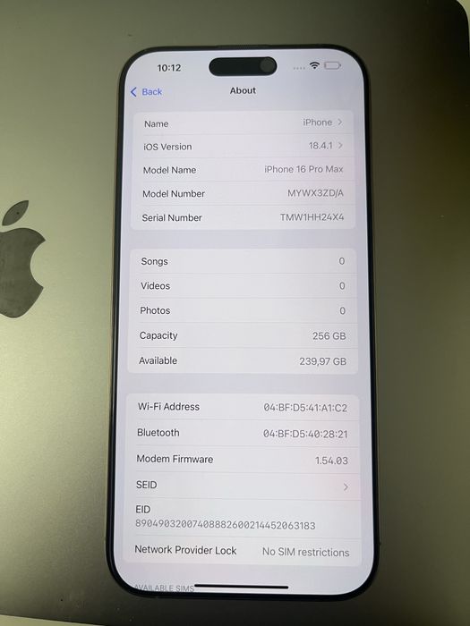 ГАРАНЦИЯ Iphone 16 Pro Max 256GB