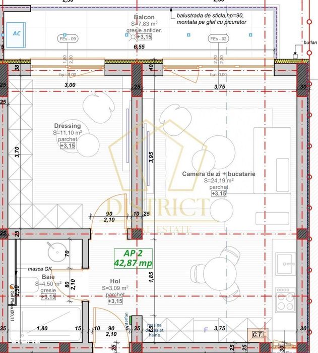 Apartament cu 2 camere si terasa de 8mp | Giroc | Profi