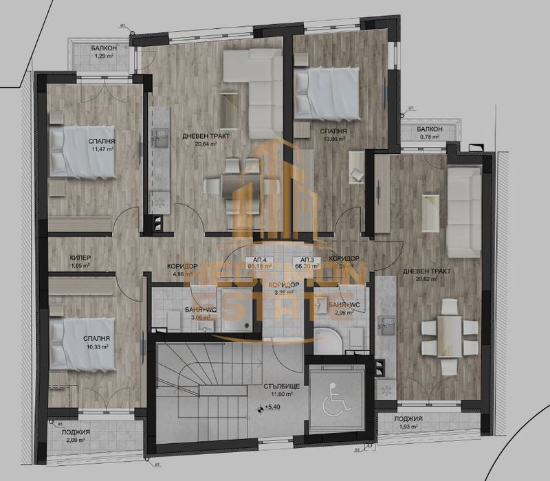 2-стаен в Варна-Погребите площ 70 цена 132650