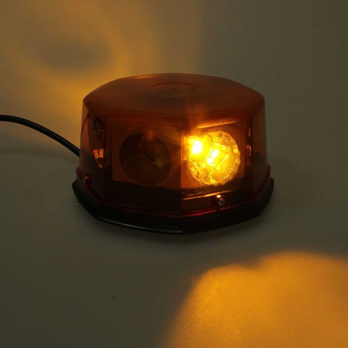 Girofar LED auto 12-24V cu magnet și mufă brichetă – lampă semnalizare camion/utilaje