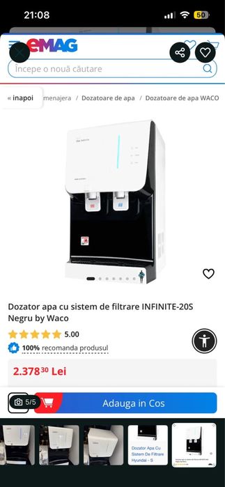 Dozator apa Waco INFINITE-20S
