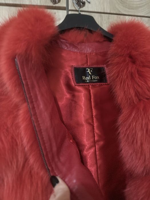 Vesta blana naturala vulpe rosie