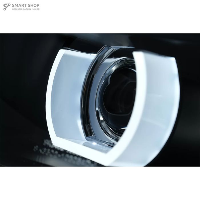 Faruri Xenon 3D Angel Eyes LED DRL BMW Seria 3 E90 E91 (2008-2011) Neg