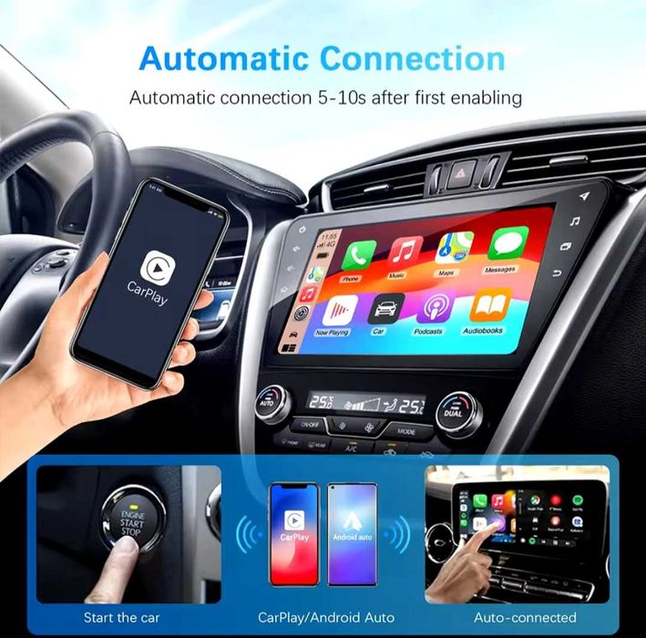 Adaptor USB CarPlay & Android Auto Wireless Dongle Plug & Play