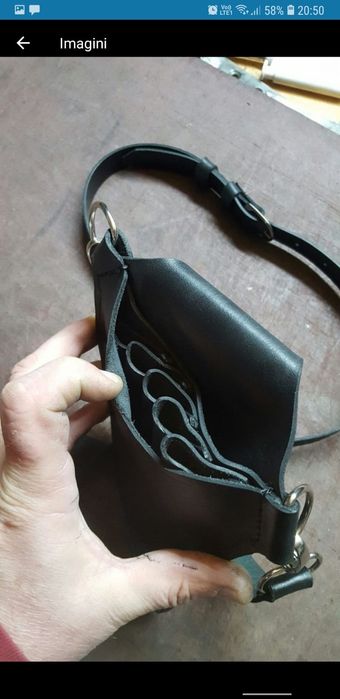 Toc din piele pentru foarfeci coafura frizerie