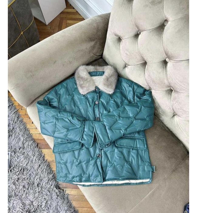 Куртка демисезон, норка воротник