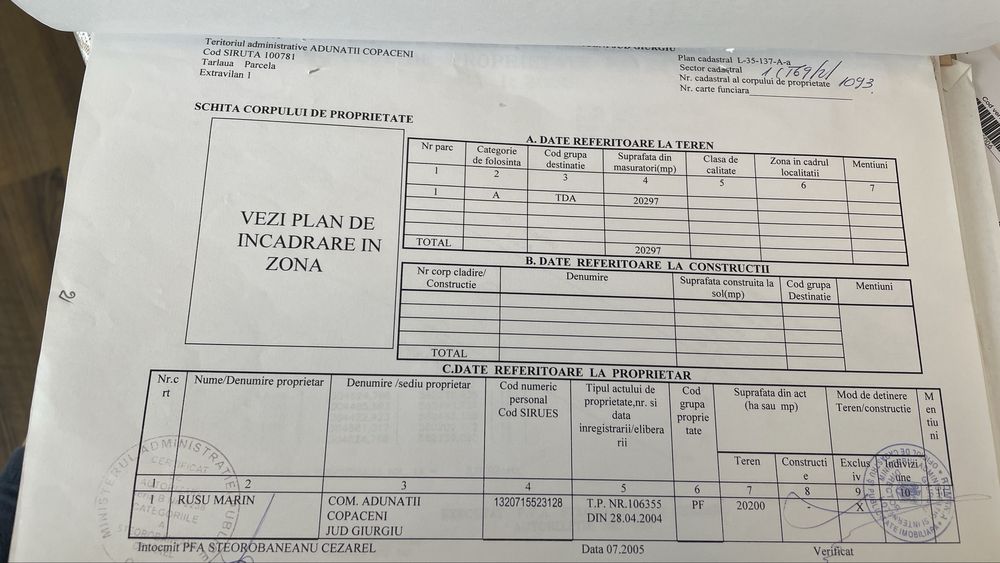 VÂND TEREN Intravilan Agricol 2 Hectare