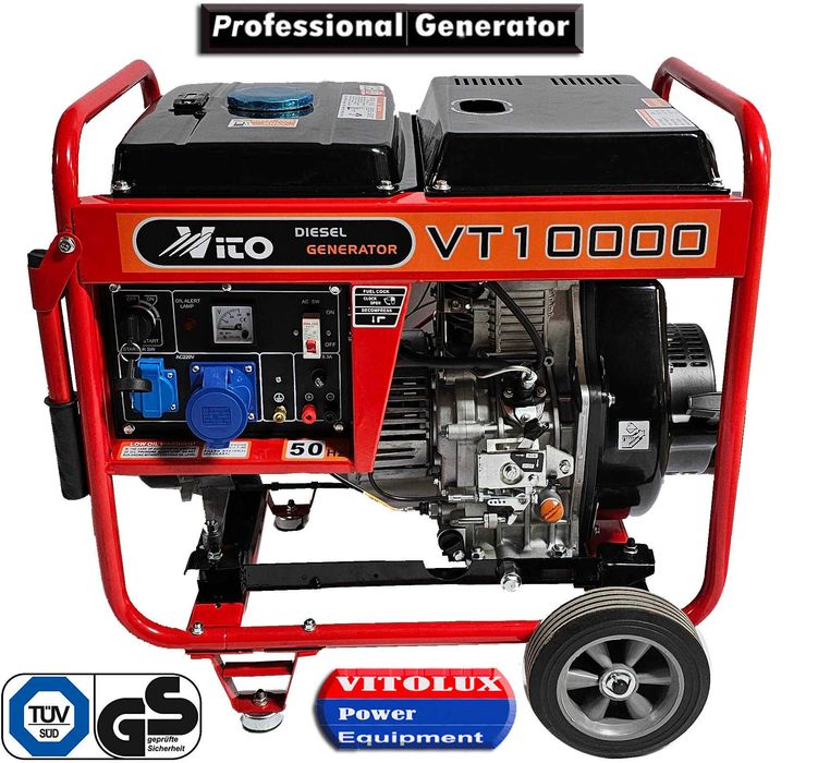 6.5 KW Дизелови МОНОФАЗНИ Генератори с Ел. старт и Транспортна количка