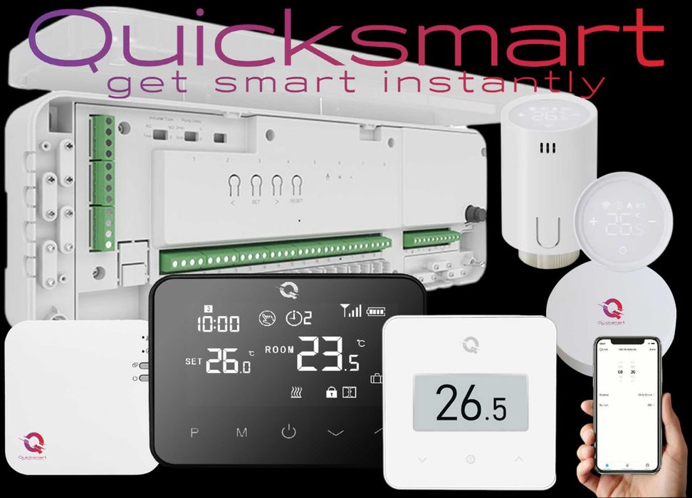 Automatizare Pardoseala, 2x 8 zone, 4 termostat Q30, Wireless, Smart