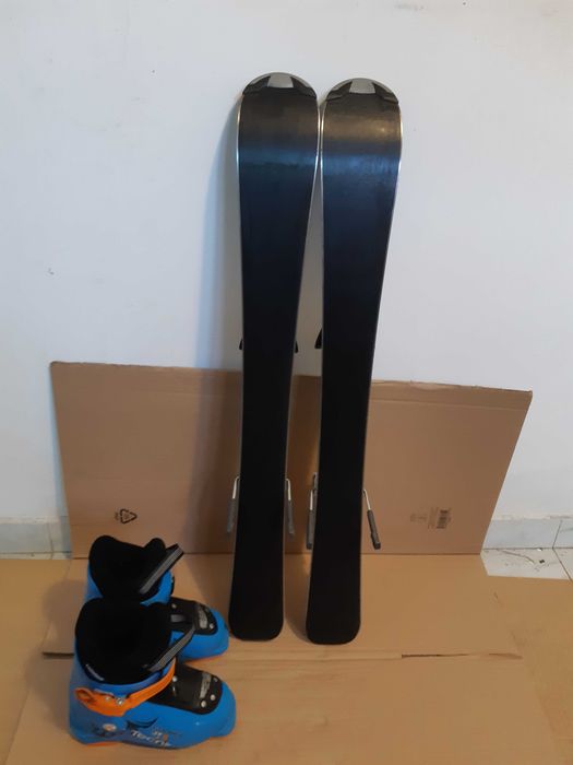 Schiuri copii 80 cm albastre baieti set schi cu clapari ca noi buyback