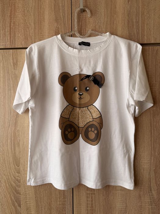 Памучна тениска с мече