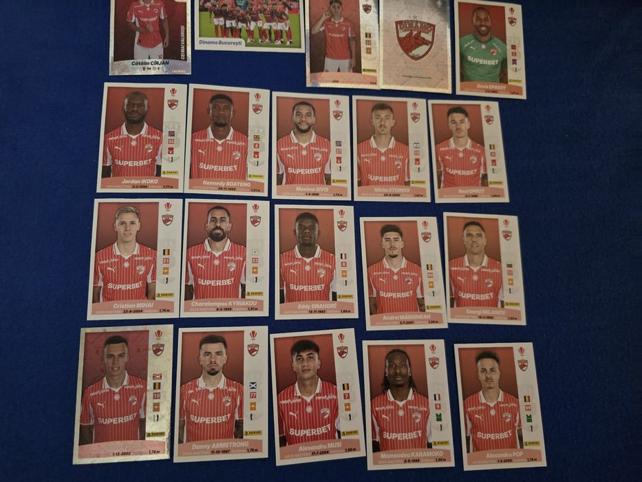 Set complet cu 20 de stickere, Fc Dinamo București, Panini  Superliga României, 40 lei