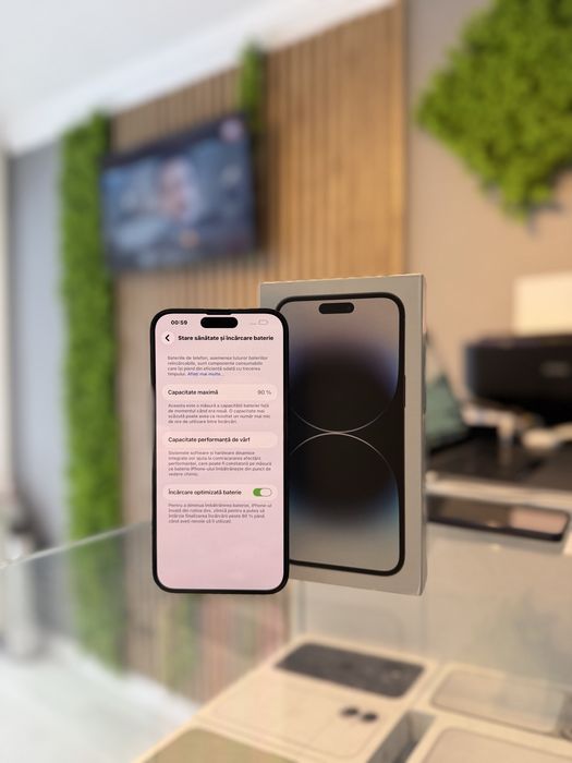 **ATS GSM**iPhone 14  Pro Max 128GB Black/Baterie90%/Fact+Gar 12 luni