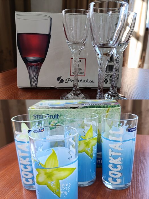 Стаканы Luminarc и рюмки на ножке