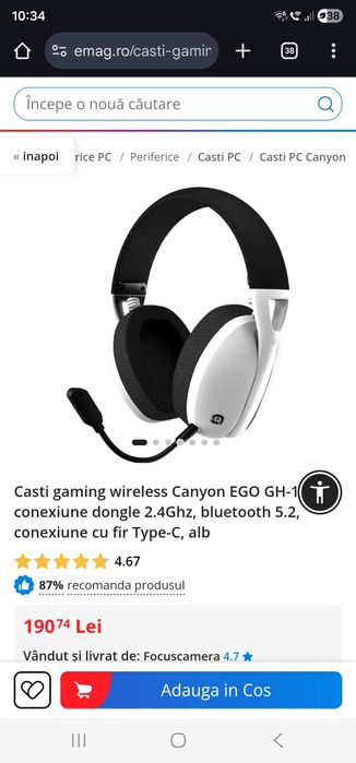 Casti gaming wireless Canyon