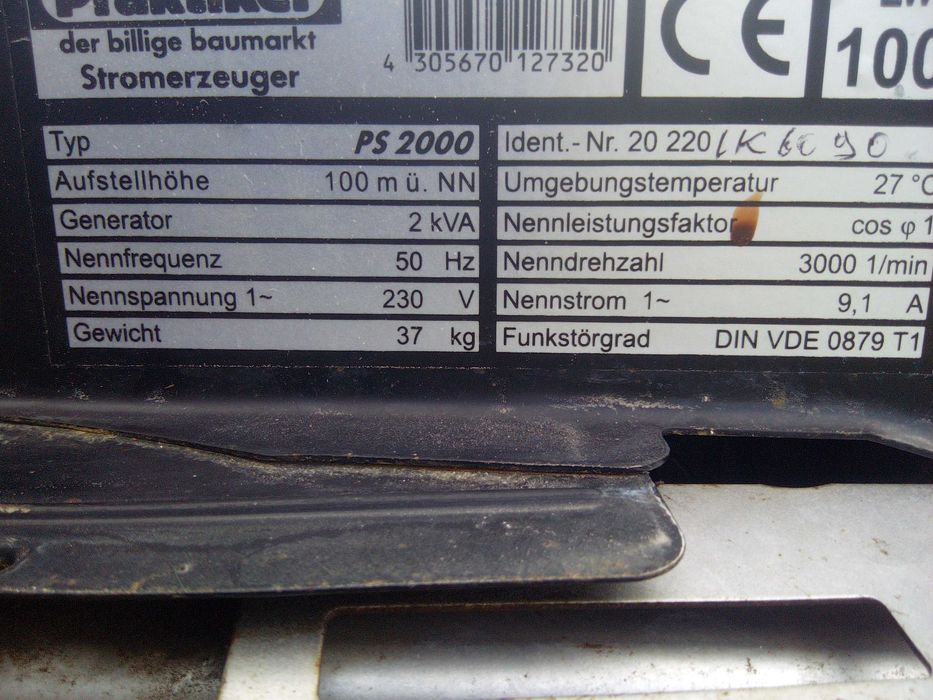 Generator electric 2,0 KVA - briggs&stratton