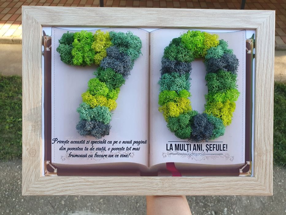 Cadouri -diverse modele tablouri cu licheni aniversare si decoratiuni