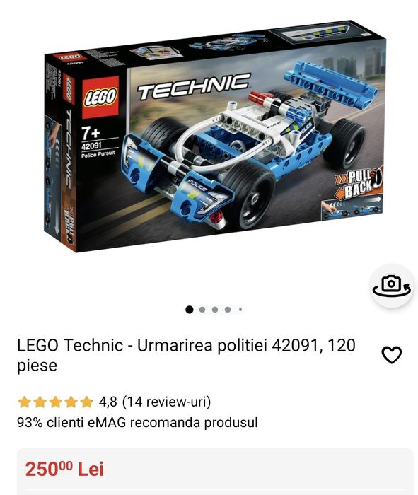 Lego tehnic camion de evadare și urmărirea politiei