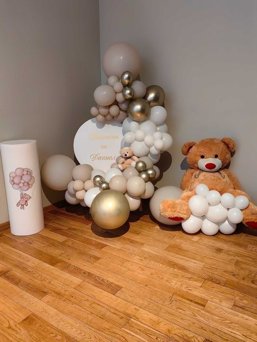 Украса от балони за погача, кръщене или рожден ден!