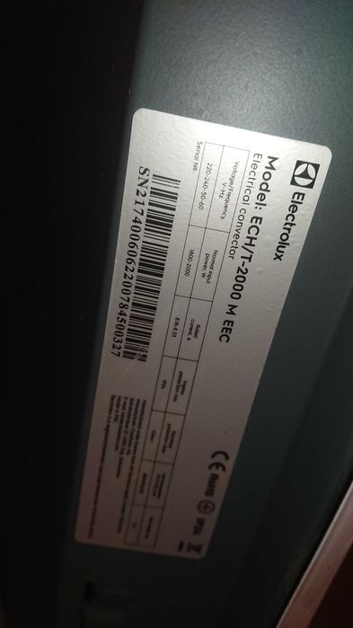 Конвекторна печка ELECTROLUX 1800/2000W.