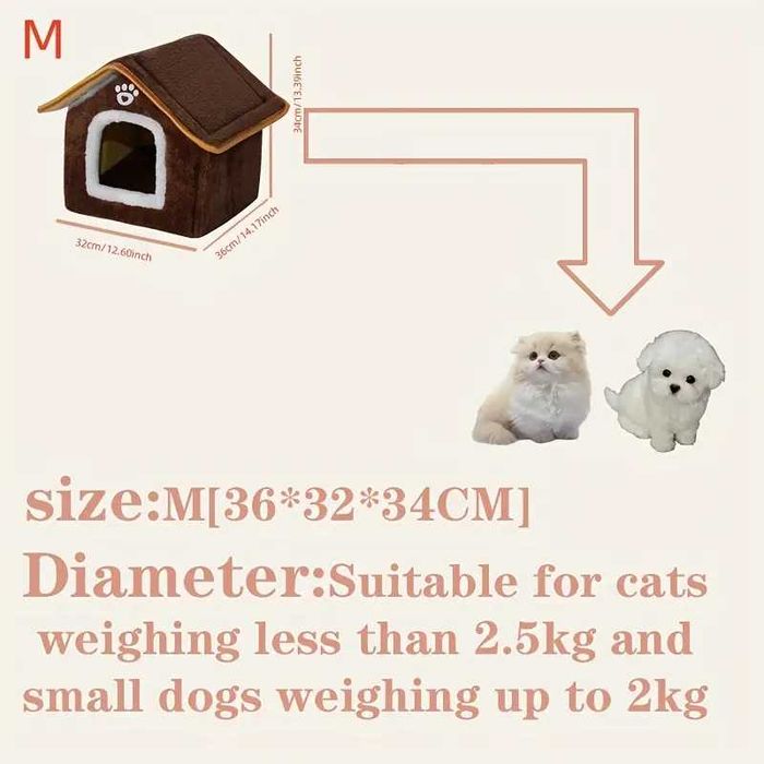 Къща - легло с мека възглавница за котки и кучета, за домашни любимци